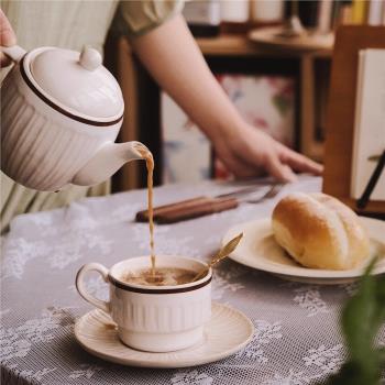 日式窯變復古陶瓷做舊餐具套裝茶杯馬克杯水壺盤子咖啡杯浮雕茶壺
