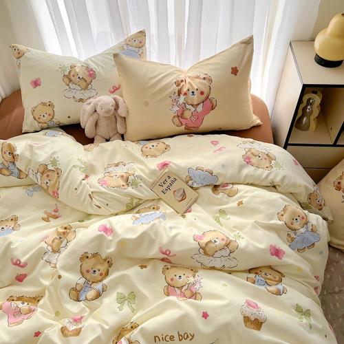 超可愛小熊床上四件套單件被套床單床笠床包卡通三件套宿舍大學生