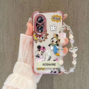 銘生 適用於OPPOA97手機殼A35透明電鍍氣囊四角A72防摔套A57軟矽膠A15迪士尼米妮米奇OPPOA9X手機殼A96全包A5