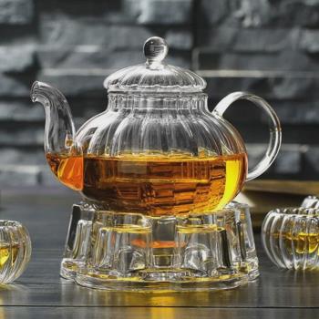 玻璃茶壺單壺耐高溫加厚茶水分離家用小花茶壺功夫泡茶壺茶具套裝