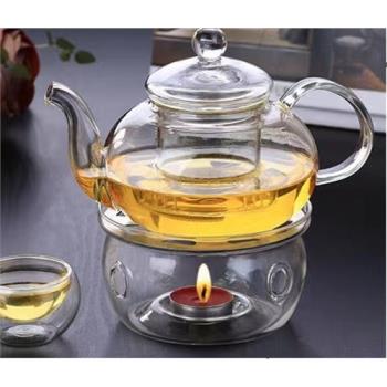 耐熱玻璃茶壺不銹鋼過濾花茶煮泡茶壺耐高溫加厚紅茶茶具套裝家用
