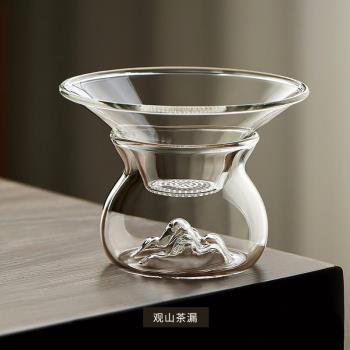 臺灣耐熱玻璃茶漏茶濾創意茶葉過濾網茶隔漏斗茶具配件濾茶器