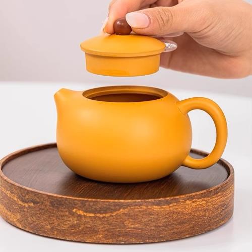 黃金段泥紫砂壺黃段泥泡茶壺鳳鳴西施壺手工泡茶壺泡茶家用紫砂壺|茶壺