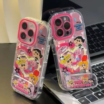 飛天小女警小新適用蘋果16promax手機殼iPhone15/13/14/11/12新款ipx女xsmax愛心xr可愛7/8plus防摔se2/3