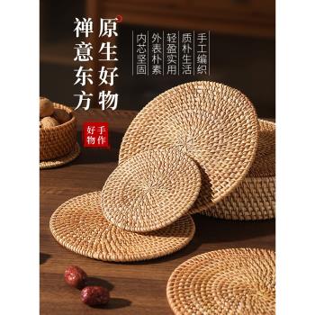 藤編隔熱墊子家用防燙鍋墊碗墊耐高溫餐桌墊耐熱盤子墊杯墊茶壺託
