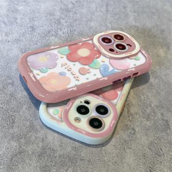 彩色花朵蘋果14手機殼iphone13pro max套12pro全包11防摔xs可愛xr新款8plus女7P高階14pro創意15矽膠16適用