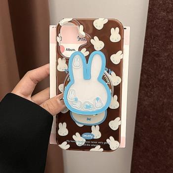 磁吸搖搖樂小兔子支架適用蘋果16PROMAX/15PRO手機殼14PRO/13mini全包鏡頭XR/iPhone16PRO可愛11/XR/78創意SE