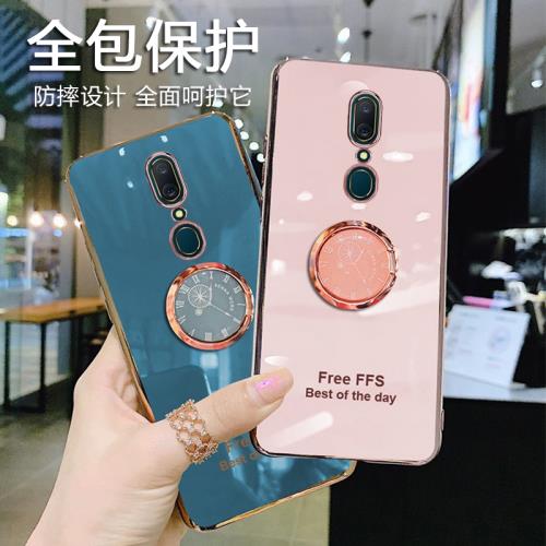 哥倫巴斯適用oppoa9手機殼創意時鐘指環支架a9x全包攝像頭保護套a9電鍍防摔a9x軟殼網紅潮牌ins男女款PCAM10