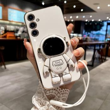 三星GalaxyA55手機殼宇航員支架5G新款卡通保護套矽膠全包防摔三星A55時尚創意高階感個性男女款高階潮適用於