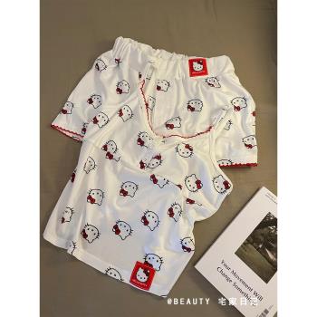 純欲甜辣Hello Kitty小吊帶睡衣女款2025新款夏季短褲家居服套裝