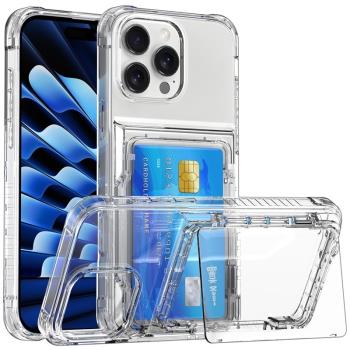 透明開蓋卡包適用蘋果16pro手機殼放卡片iPhone16Promax帶卡套15卡夾裝卡14pm可插卡卡位一體套儲物防摔13por