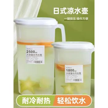冰箱冷水壺家用大容量涼水杯耐高溫塑膠水果檸檬茶壺食物收納盒88