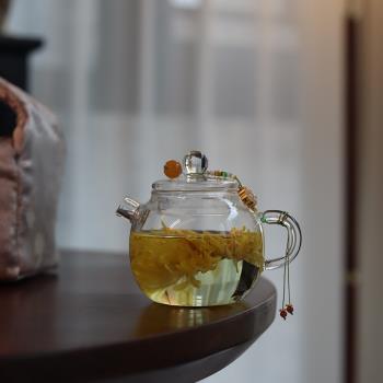 高硼矽耐熱玻璃茶壺品茗杯一壺兩杯旅行茶具戶外便攜式茶具套組