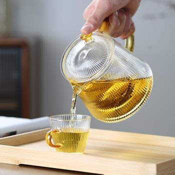 泡茶壺2024新款玻璃茶壺家用茶水分離加厚耐高溫煮茶器茶具套裝