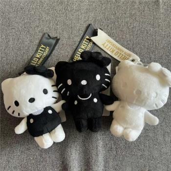 黑色hello kitty公仔掛件可愛包包書包玩偶女生情侶揹包飾品白色