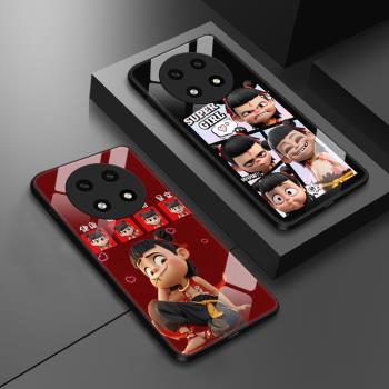 哪吒祝福適用oppoA3pro手機殼oppoA2pro男款a11x女款卡通oppoa9/A9x/a8/a7x/a7/a5/a3爆款玻璃殼全包防摔