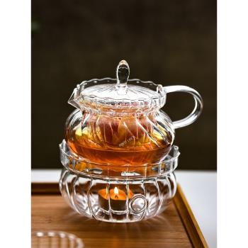 超輕薄復古玻璃茶壺下午茶茶具輕奢套裝養生煮泡水果花茶壺可加熱