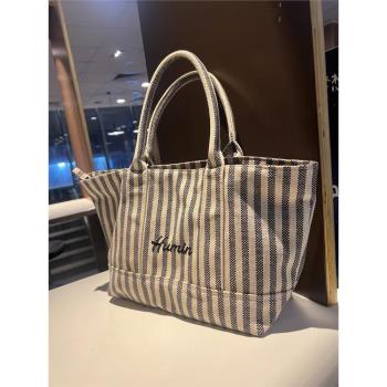 日系托特包大容量刺繡帆布包單肩手提包時尚潮牌女包媽咪收納包袋