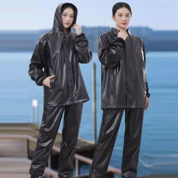 皮衣皮褲女工作服套裝耐磨勞保春秋冬季防風防水防油防塵寬松外套