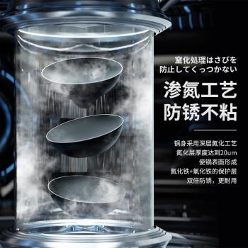 日式迷你小鐵鍋炒鍋不粘鍋家用無塗層平底鍋一人食電磁爐炒菜小鍋