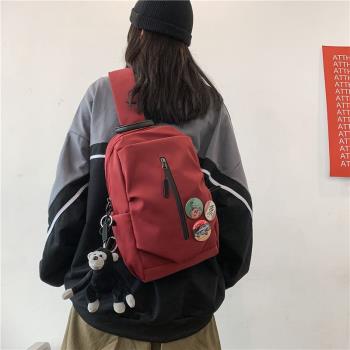 潮女大學生情侶騎行防水斜挎胸包