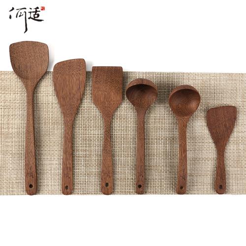 雞翅木鍋鏟木鏟子不粘鍋專用炒菜鏟子家用廚房湯勺飯勺煎鏟全套裝|烹飪湯匙鏟|ETMall東森購物網