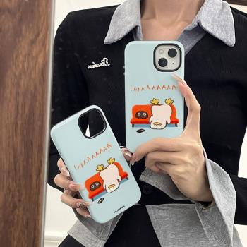 殼殼大世界ins沙發鴨子適用蘋果iphone15promax手機殼新款12全包14小眾13p磁吸14p菲林二合一磨砂11矽膠16p女
