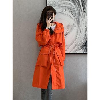 時尚中長款風衣外套女2025年春秋季新款收腰顯瘦上衣大碼胖MM女裝