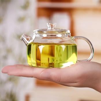 玻璃茶壺小號耐熱玻璃花茶壺迷你功夫茶具透明小茶壺單壺玻璃茶杯