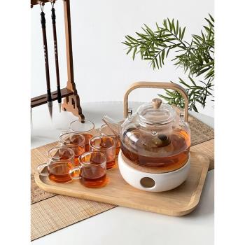 玻璃茶壺中式家用耐高溫提樑壺茶杯套裝溫茶爐養生花茶具圍爐煮茶