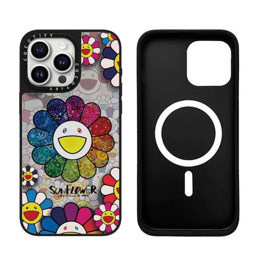 CASE磁吸MagSafe聯名村上隆太陽花適用iphone16pro手機殼15promax