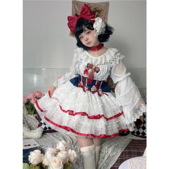 白糖少女新品原創設計Lolita洋裝甜美可愛白雪姬jsk吊帶連衣裙秋