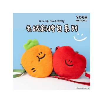 韓國Second morning水果系列蘋果檸檬胡蘿卜紅薯毛絨斜挎包斜揹包