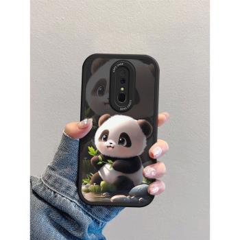 適用oppoa9手機殼a9x保護套全包防摔a8小羊皮PCEM00可愛PCAT10矽膠a9女生a9x流行0ppoa9x新款卡通溪流熊貓