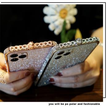 iPhone11ProMax手機殼XS適用14/13蘋果X保護套XR高檔12奢華8plus閃粉xsmax鑲鉆邊框Pro全包7防摔女神ins網紅