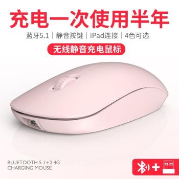 新品私模2.4G無線滑鼠可充電藍牙鼠標手機電腦通用雙模滑鼠M108定