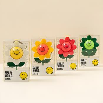 韓國進口smiley originals高爾夫花瓣笑臉三層練習球球包掛件球t