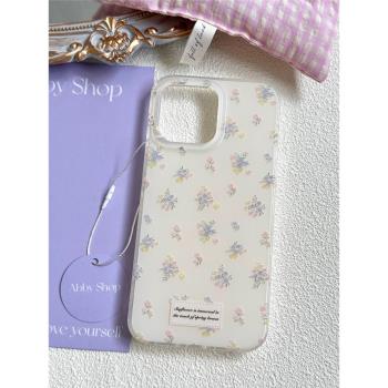 ins簡約清新小碎花適用蘋果15promax手機殼新款iphone14pro不撞殼13pm高階感12小眾11plus原創xrxs保護套xmax