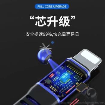 蘋果快充數據線iPhone6/7/8pro/x/11手機通用充電線快充車載扁線加長2米