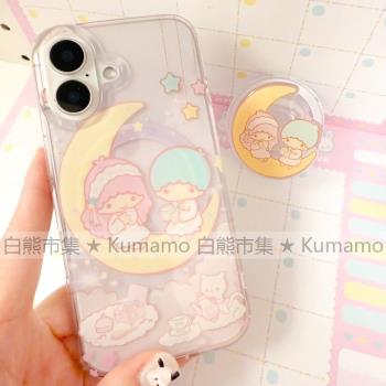 適用iphone16promax蘋果16手機殼MagSafe磁吸15支架14透明13日系夢幻少女雙子星月亮可愛少女無線充電保護套