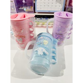 可愛卡通冷水壺5件套裝家用喝水冷泡飲茶壺大容量冰箱涼白開瓶杯