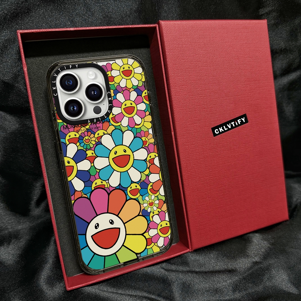 C家】聯名可愛可以村上隆太陽花磁吸MagSafe適用蘋果16ProMax手機殼新款