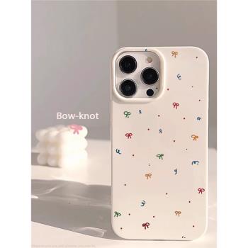 超火簡約日韓少女心蝴蝶結塗鴉適用11蘋果15ProMax手機殼iPhone13全包15新款16Pro可愛14Promax軟殼xr保護套