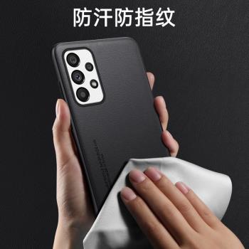 適用於三星A32手機殼磨砂高階感三星A33保護套新款A42素皮全包A50防摔復古皮質4G5G版輕奢時尚商務男簡約高階
