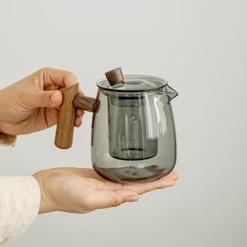 玻璃茶壺耐高溫單壺功夫茶具茶杯辦公室花茶壺過濾茶水分離泡茶器