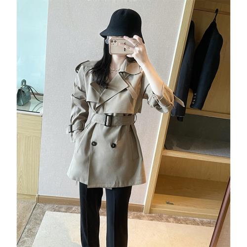 （清倉）hanyaya高端韓版風衣中長款女2025小個子英倫炸街外套