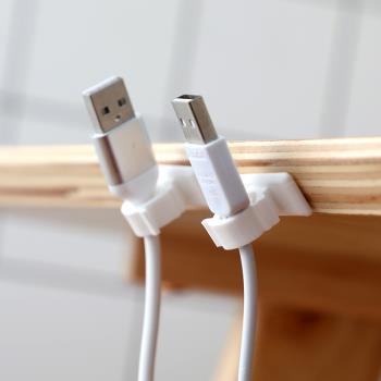 粘式電線夾自由開合款插座電線布線固定器桌邊充電線布線器.535