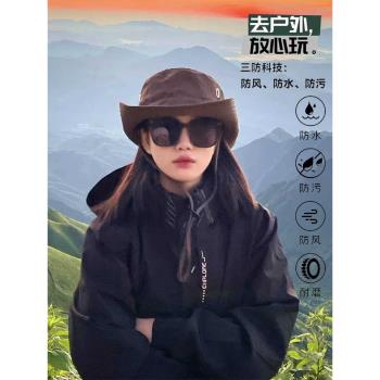 可拆卸三合一沖鋒衣外套男女情侶秋季潮牌夾克戶外防風防水登山服
