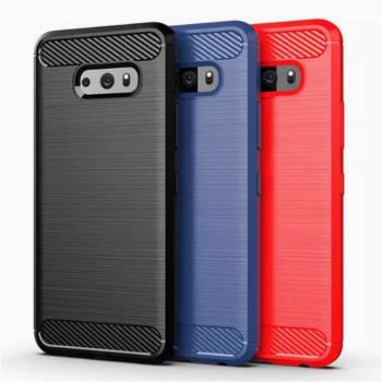 適用LG G8S ThinQ|LM-G810EAW碳纖維拉絲軟矽膠防摔手機殼保護套