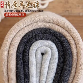 加厚襪子女中筒襪秋冬季加絨超厚老人棉襪冬天毛絨保暖男士羊毛襪